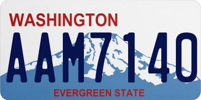 WA license plate AAM7140