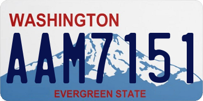 WA license plate AAM7151