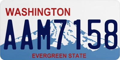 WA license plate AAM7158