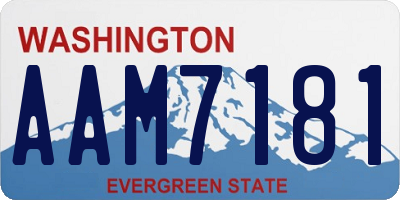 WA license plate AAM7181