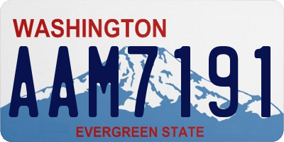 WA license plate AAM7191