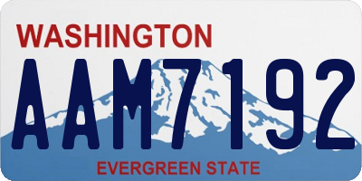 WA license plate AAM7192