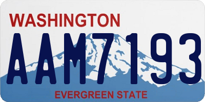 WA license plate AAM7193