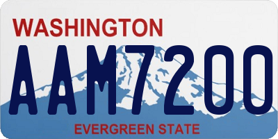 WA license plate AAM7200