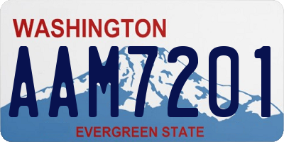 WA license plate AAM7201