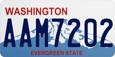 WA license plate AAM7202