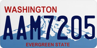 WA license plate AAM7205