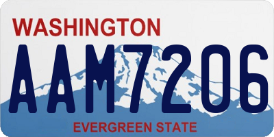 WA license plate AAM7206