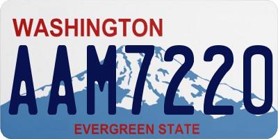 WA license plate AAM7220