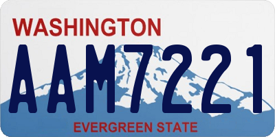 WA license plate AAM7221