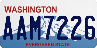 WA license plate AAM7226
