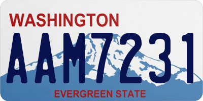 WA license plate AAM7231