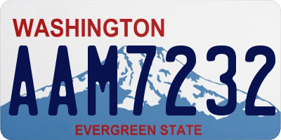 WA license plate AAM7232