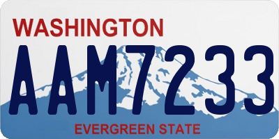 WA license plate AAM7233