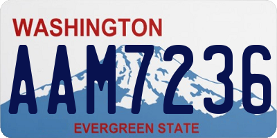 WA license plate AAM7236