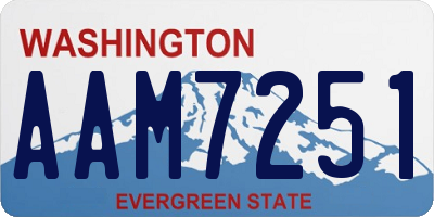 WA license plate AAM7251