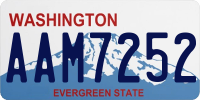WA license plate AAM7252