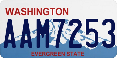 WA license plate AAM7253