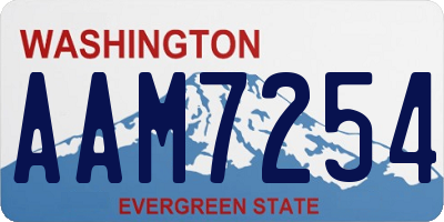 WA license plate AAM7254