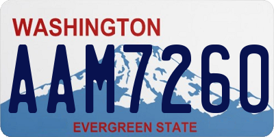 WA license plate AAM7260