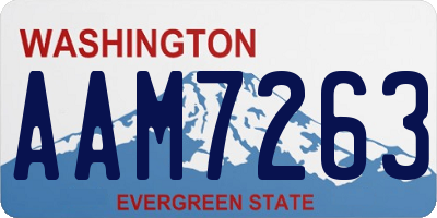 WA license plate AAM7263
