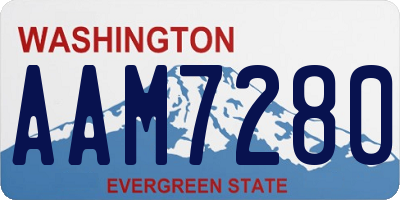 WA license plate AAM7280