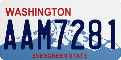 WA license plate AAM7281