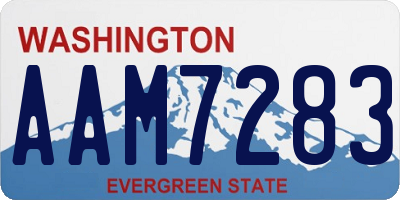 WA license plate AAM7283