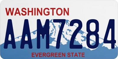 WA license plate AAM7284