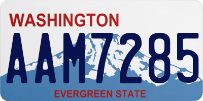 WA license plate AAM7285
