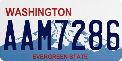 WA license plate AAM7286
