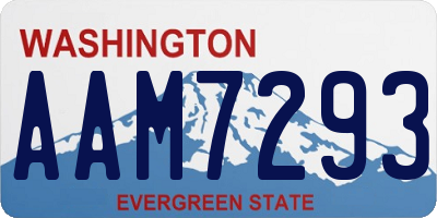 WA license plate AAM7293