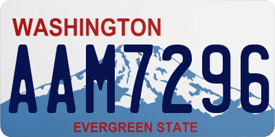 WA license plate AAM7296