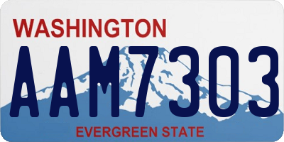 WA license plate AAM7303