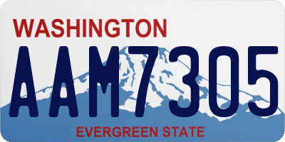 WA license plate AAM7305