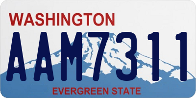 WA license plate AAM7311