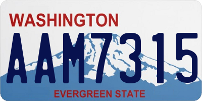WA license plate AAM7315