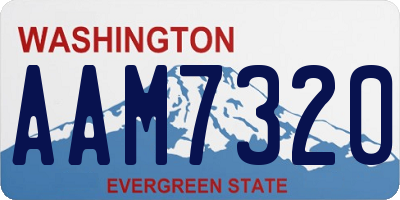 WA license plate AAM7320