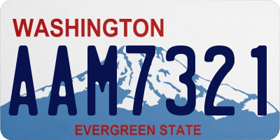 WA license plate AAM7321