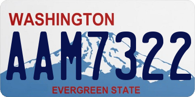 WA license plate AAM7322