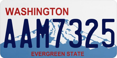 WA license plate AAM7325