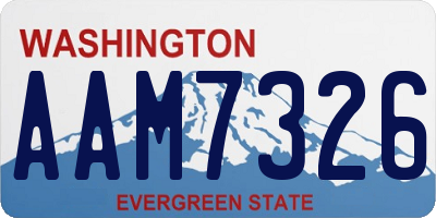 WA license plate AAM7326