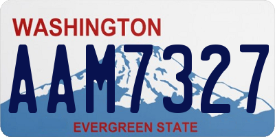 WA license plate AAM7327