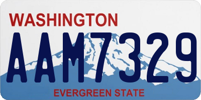WA license plate AAM7329