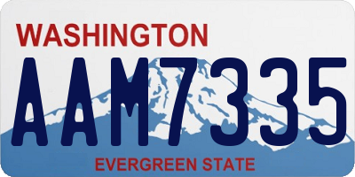 WA license plate AAM7335
