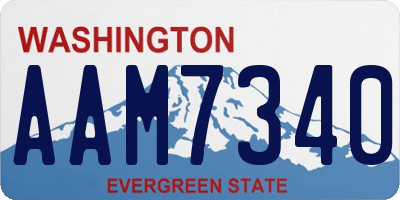 WA license plate AAM7340