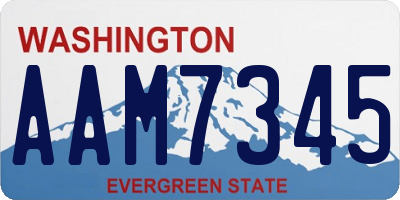 WA license plate AAM7345