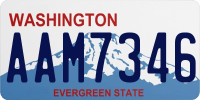 WA license plate AAM7346