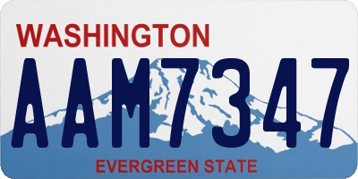 WA license plate AAM7347