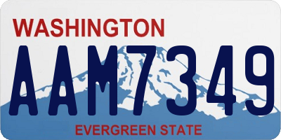 WA license plate AAM7349
